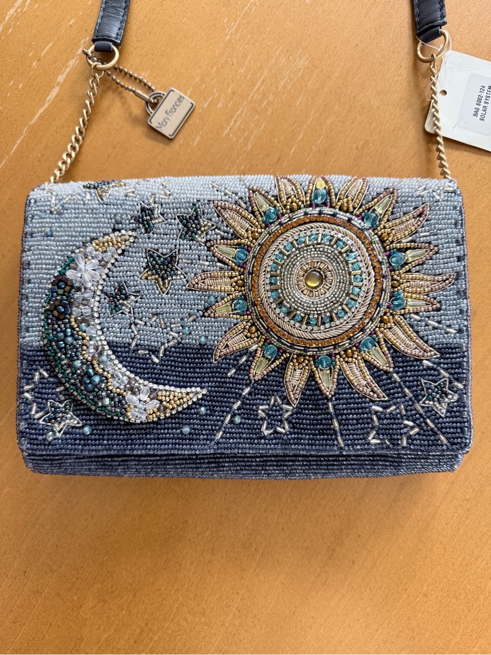 NWT Mary Frances Solar System Beaded Celestial Sun Moon Crossbody Bag